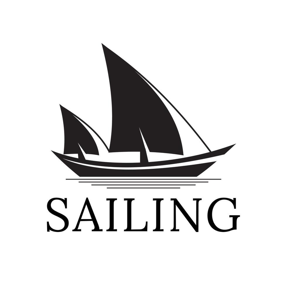 Sailing ship illustration for sea travel design vector