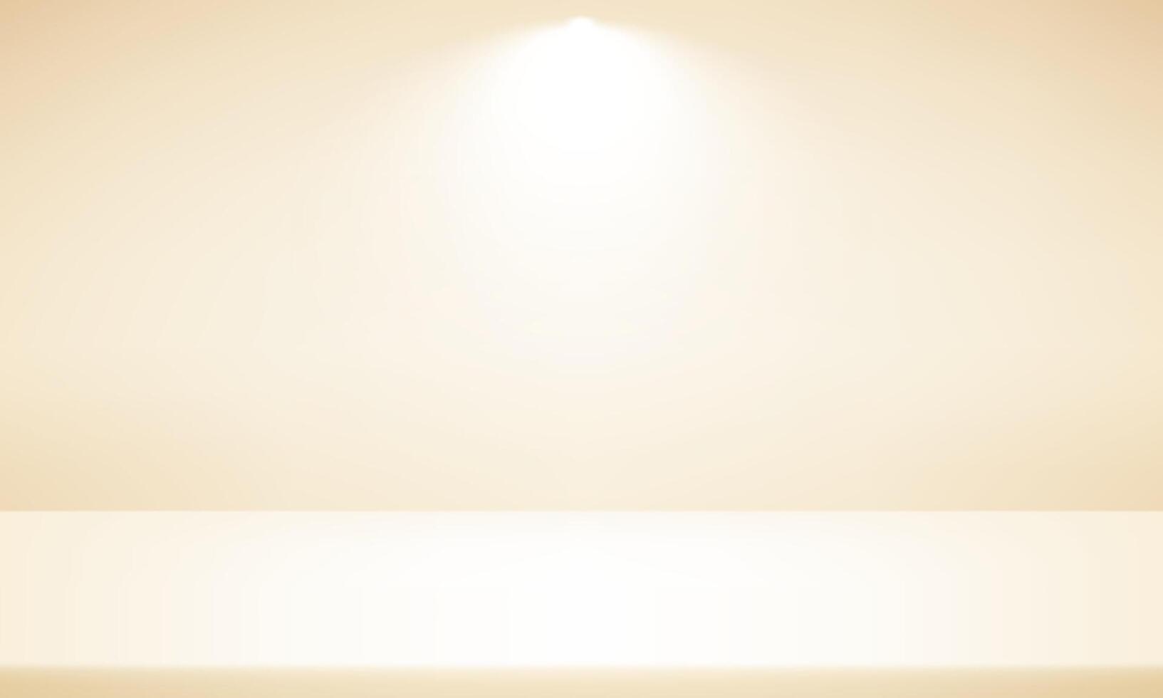 Cream studio room background. Empty room with spotlight effect. Use for product display presentation, cosmetic display mockup, showcase, media banner, etc. illustration. vector