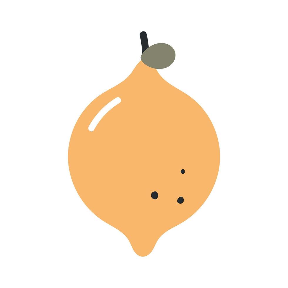 Lemon. Flat cartoon illustration isolated on white background. For card, posters, stickers, banners, printing on the pack, printing on clothes, fabric, wallpaper. vector