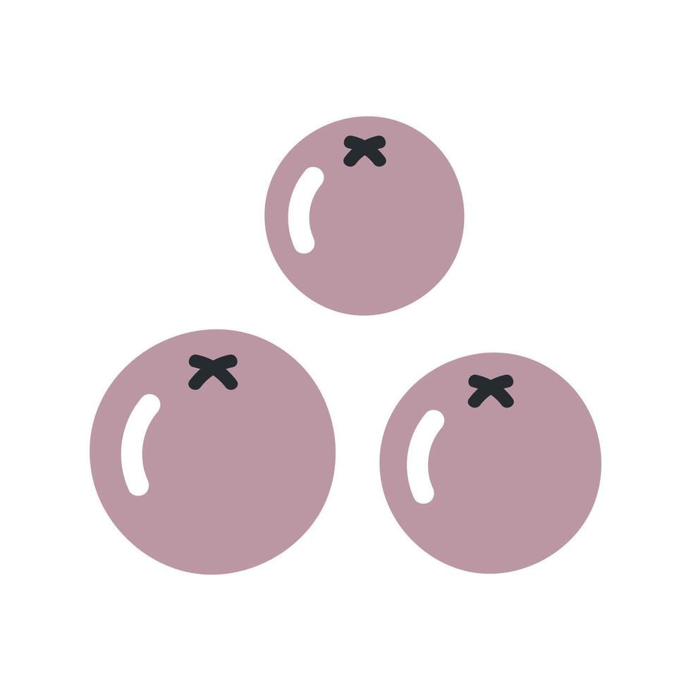 Blueberries. Flat cartoon illustration isolated on white background. For card, posters, stickers, banners, printing on the pack, printing on clothes, fabric, wallpaper. vector