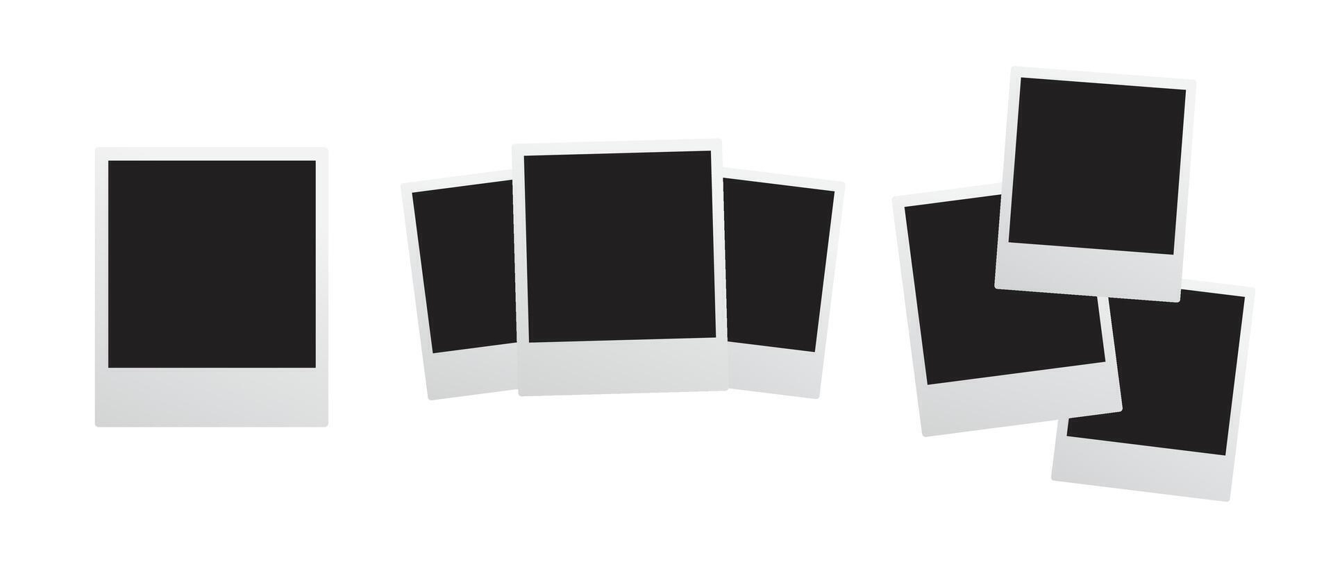 Photo Frame Template Set Mockup, Realistic Frame photo mockup, retro photo frame set vector
