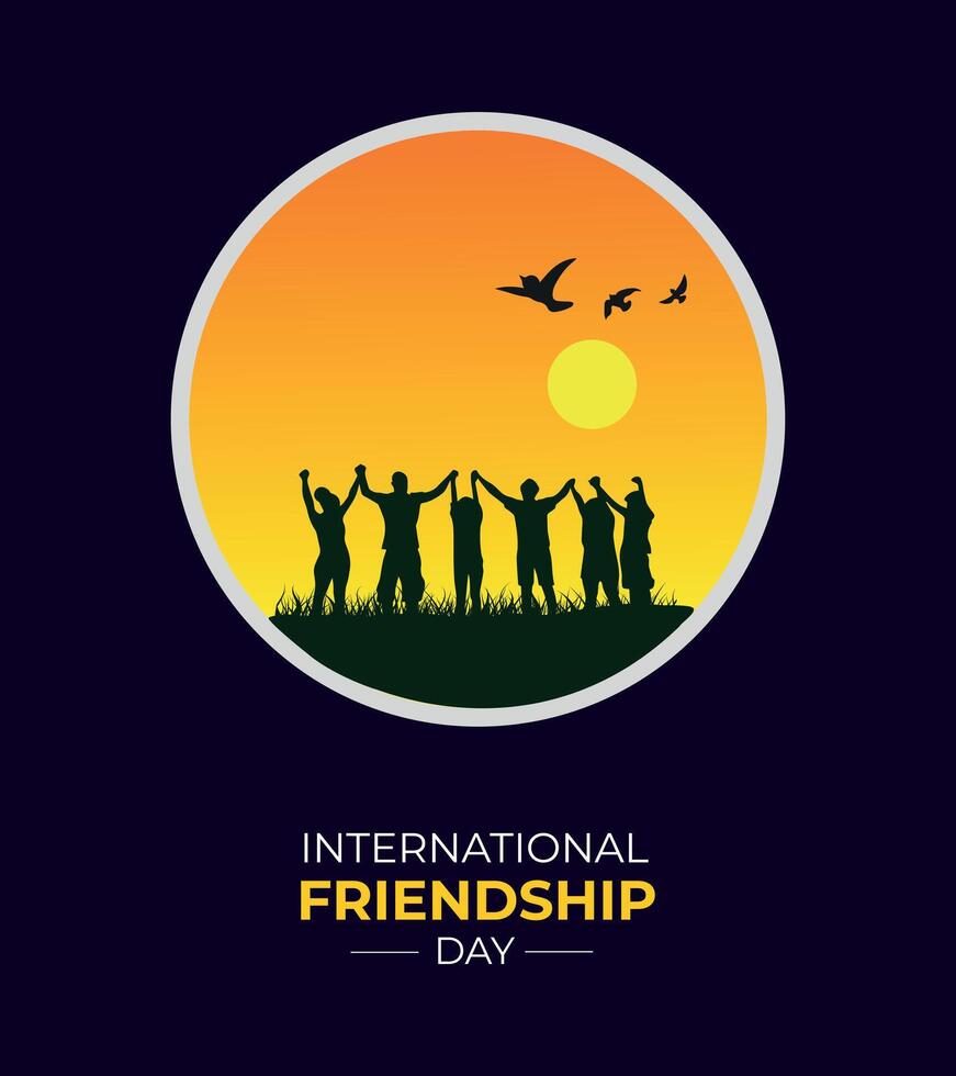 International Day of Friendship. 30 July. Holiday concept. template for background, banner, poster and card. flat illustration. flat design. vector