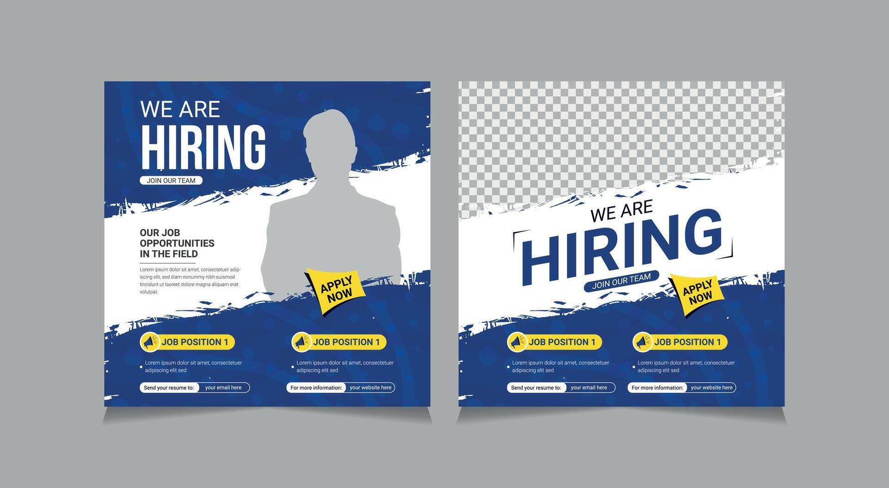 We are hiring job vacancy social media post or Job advertisement square banner templates. vector