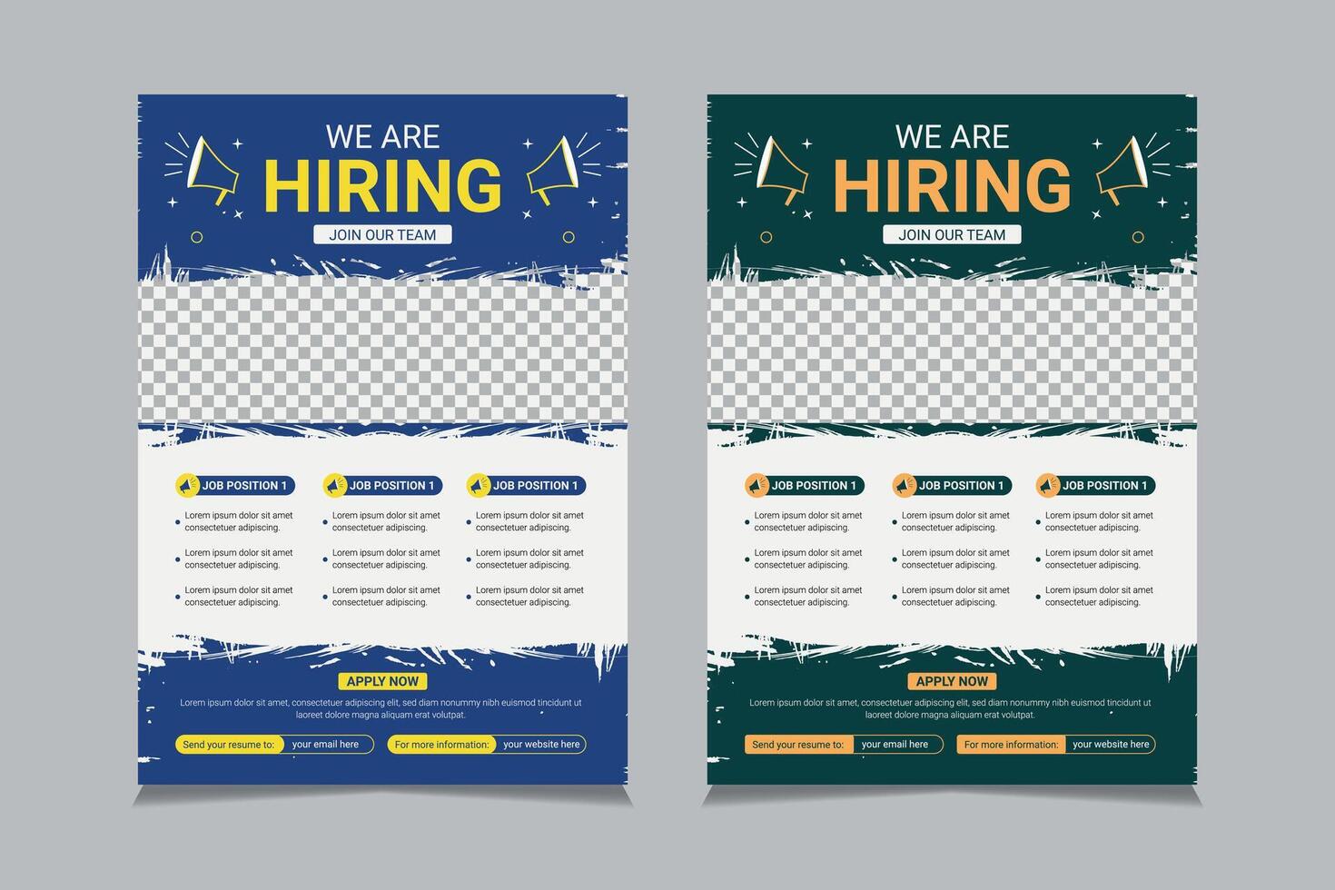 We Are Hiring Flyer Templates, illustration eps 10 vector