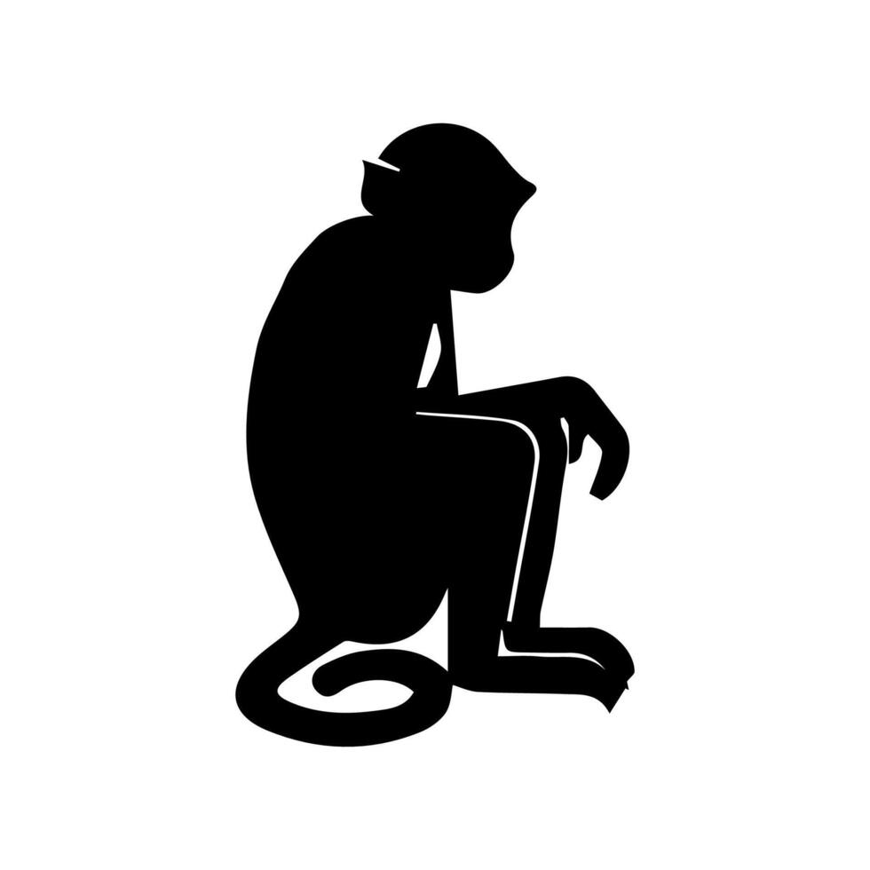 monkey silhouettes on a white background. Perfect for designs about animals, nature, wildlife, primates, monkeys, apes, jungle, rainforest, conservation, and education vector