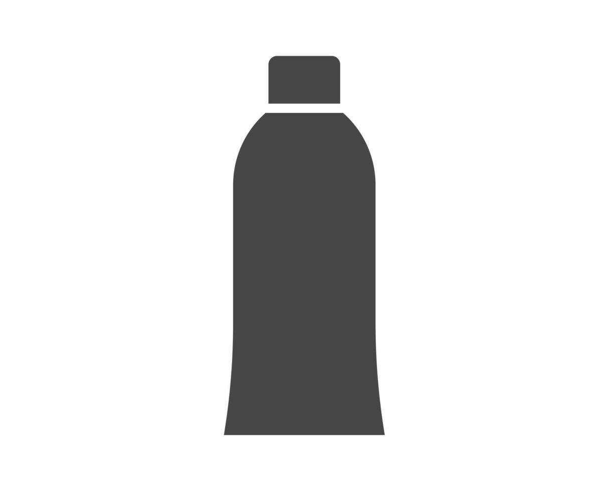 black icons of beauty, cosmetics and care. Bottle, jar, shower gel, face cream, body lotion, spray, ointment, paste. vector