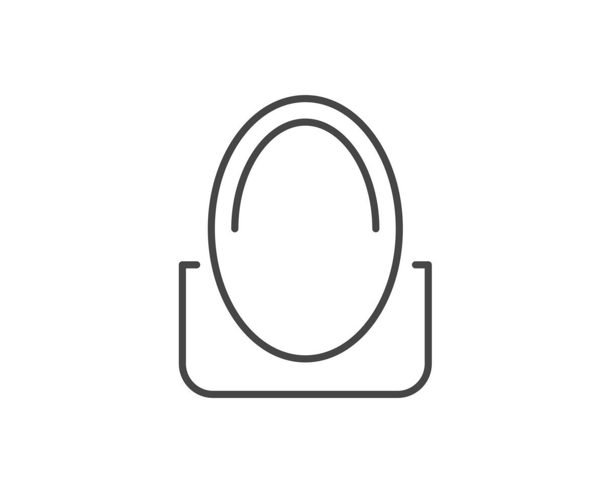 Makeup and cosmetics. Linear graphic beauty icons in the form of a face mirror. vector