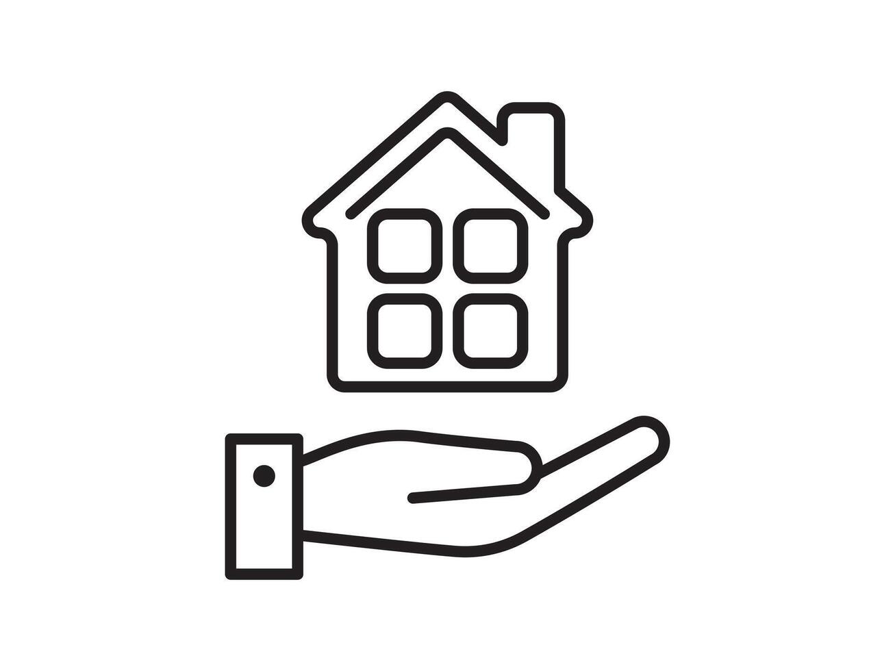 Icon a house representation, isolated against a clean background. This simple symbol evokes a sense of warmth and security, embodying the concept of home. vector