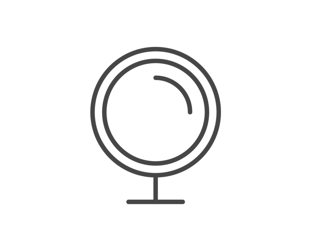 Makeup and cosmetics. Linear graphic beauty icons in the form of a face mirror. vector