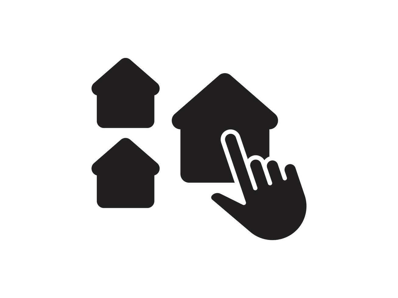 Icon a house representation, isolated against a clean background. This simple symbol evokes a sense of warmth and security, embodying the concept of home. vector