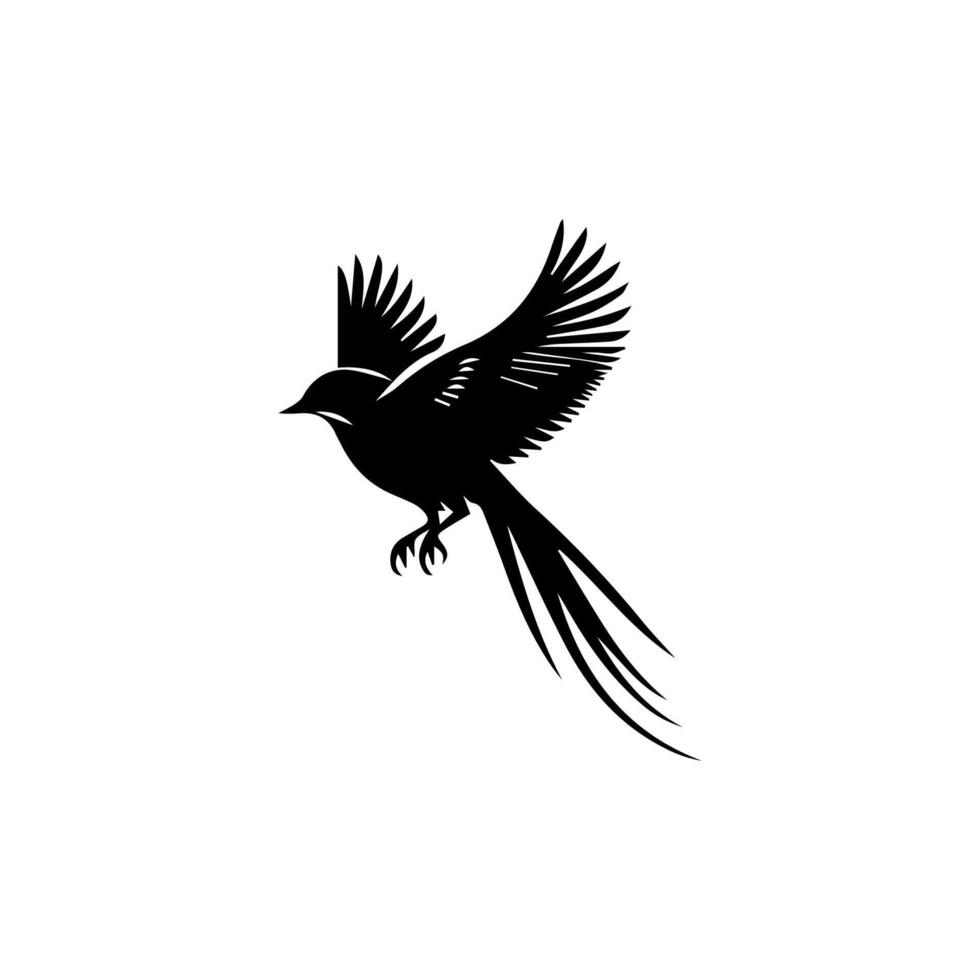 Bird Silhouette Isolated On White Background vector