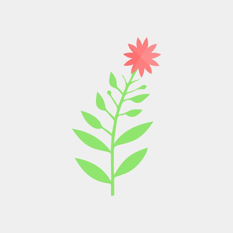 Rose flower of blooming plant. Garden rose isolated icon of pink blossom, petal and bud with green stem and leaf for romantic floral decoration, wedding bouquet and valentine greeting card Free vector