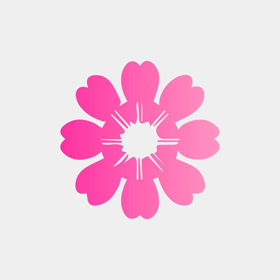 Rose flower of blooming plant. Garden rose isolated icon of pink blossom, petal and bud with green stem and leaf for romantic floral decoration, wedding bouquet and valentine greeting card Free vector