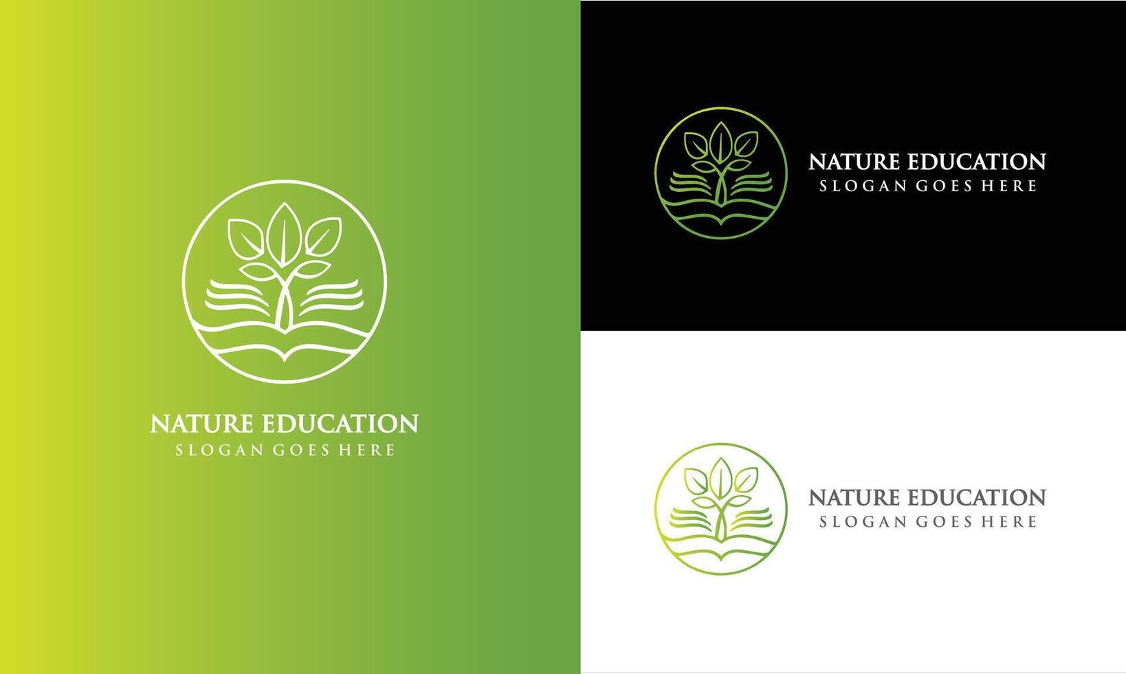 nature education with tree and book combination sing symbol icon pro vector