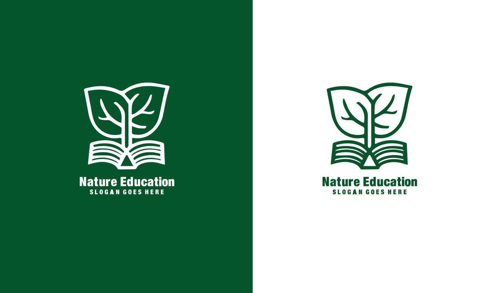 nature education with tree and book combination sing symbol icon pro vector