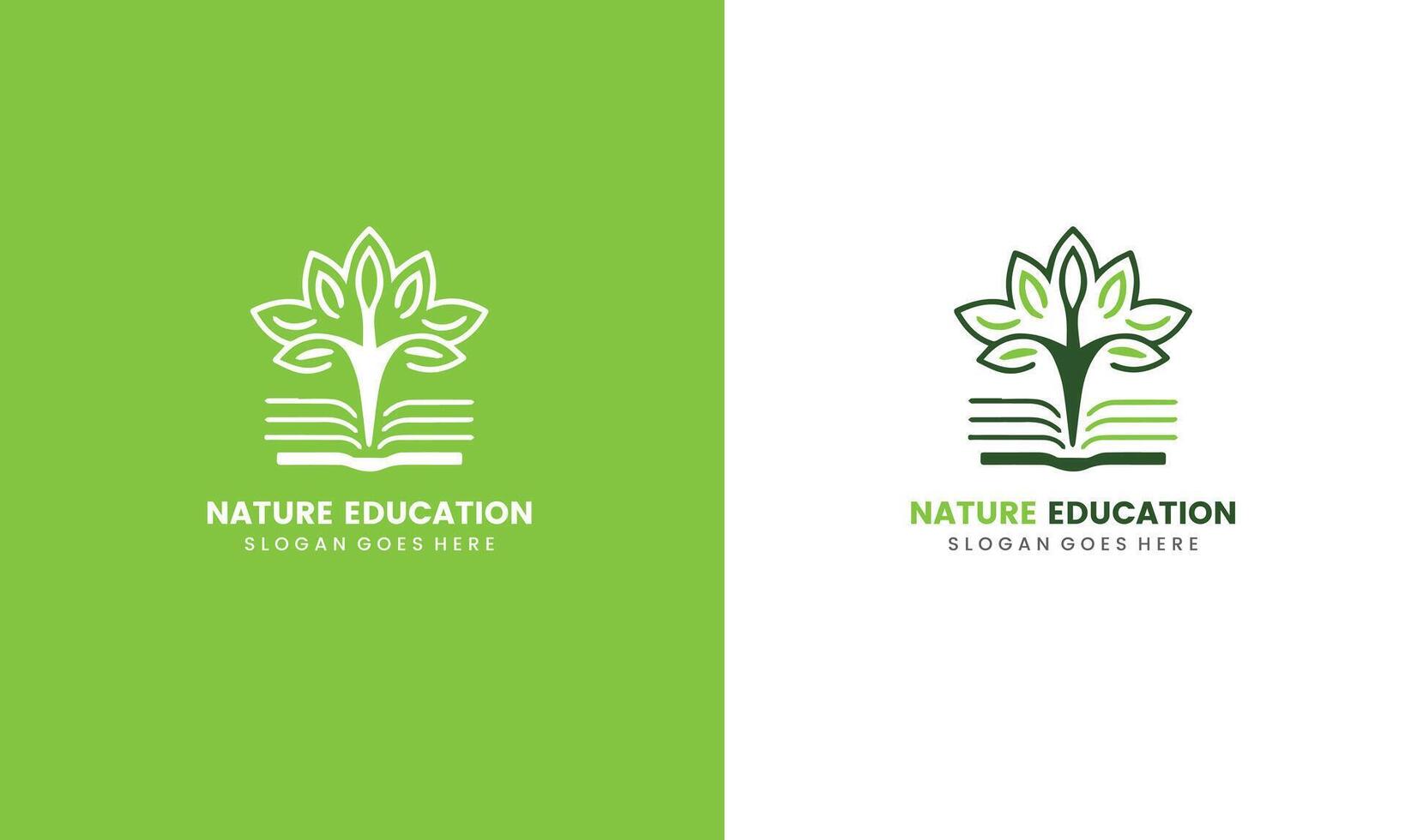nature education with tree and book combination sing symbol icon pro vector