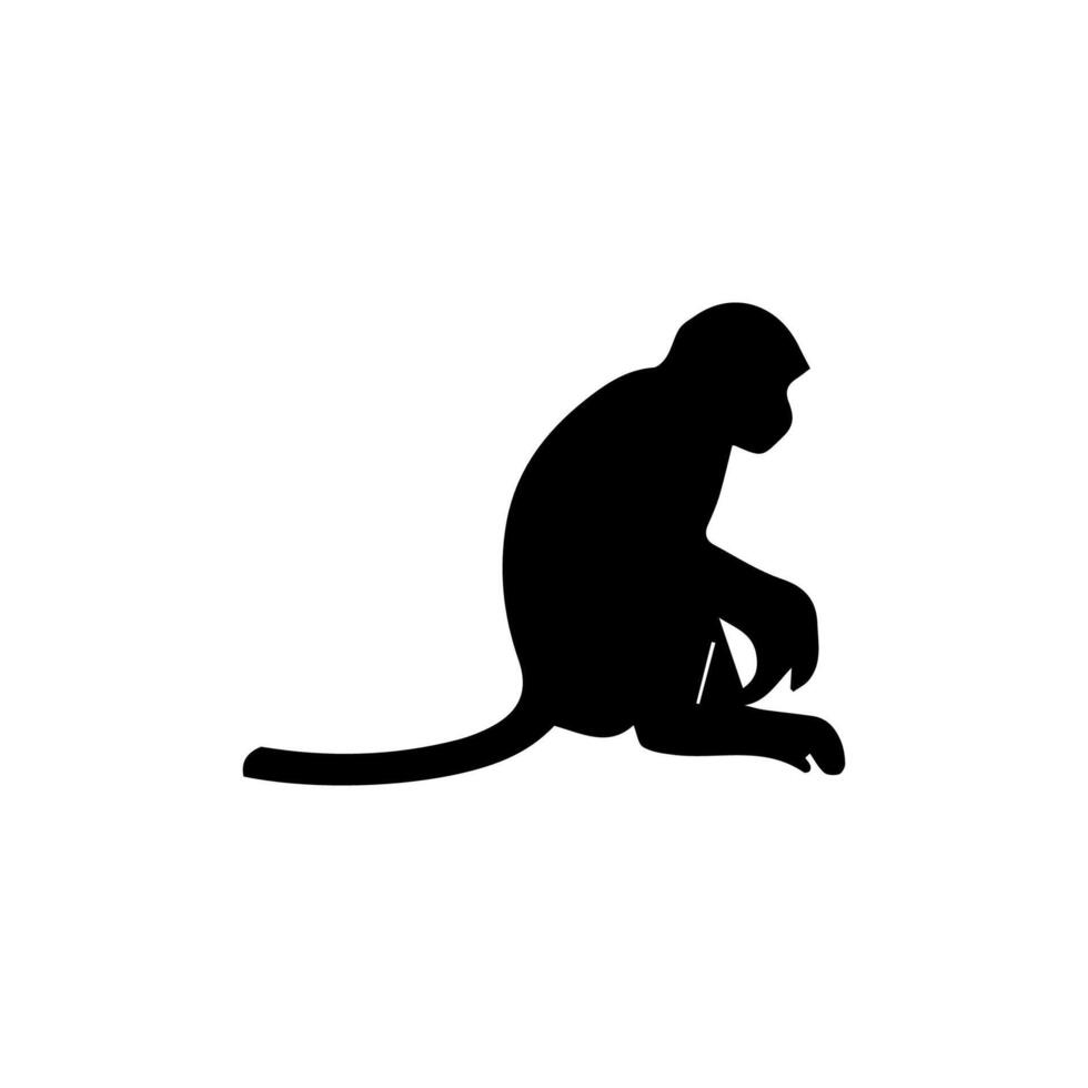 monkey silhouettes on a white background. Perfect for designs about animals, nature, wildlife, primates, monkeys, apes, jungle, rainforest, conservation, and education vector