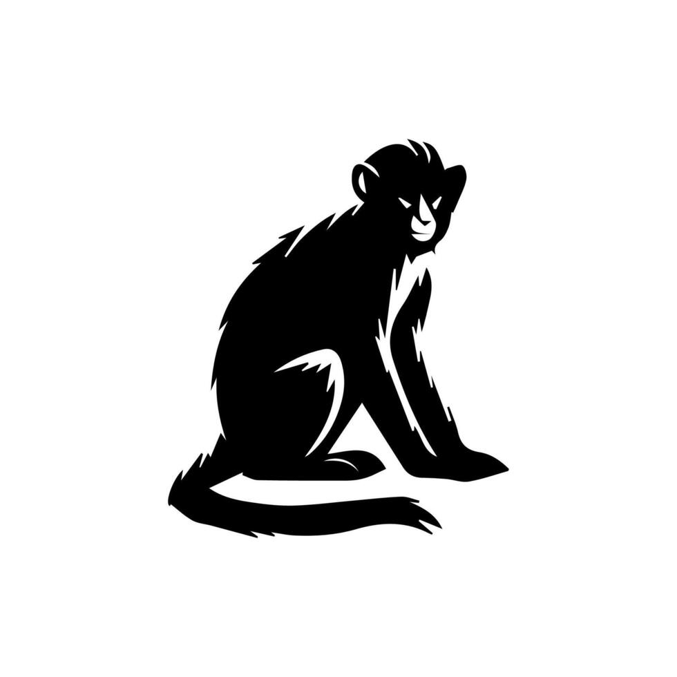 monkey silhouettes on a white background. Perfect for designs about animals, nature, wildlife, primates, monkeys, apes, jungle, rainforest, conservation, and education vector
