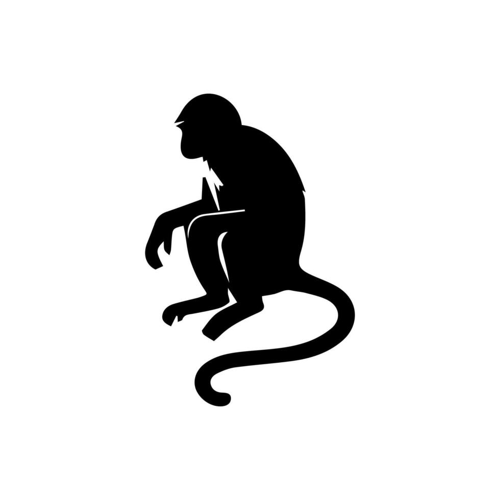 monkey silhouettes on a white background. Perfect for designs about animals, nature, wildlife, primates, monkeys, apes, jungle, rainforest, conservation, and education vector