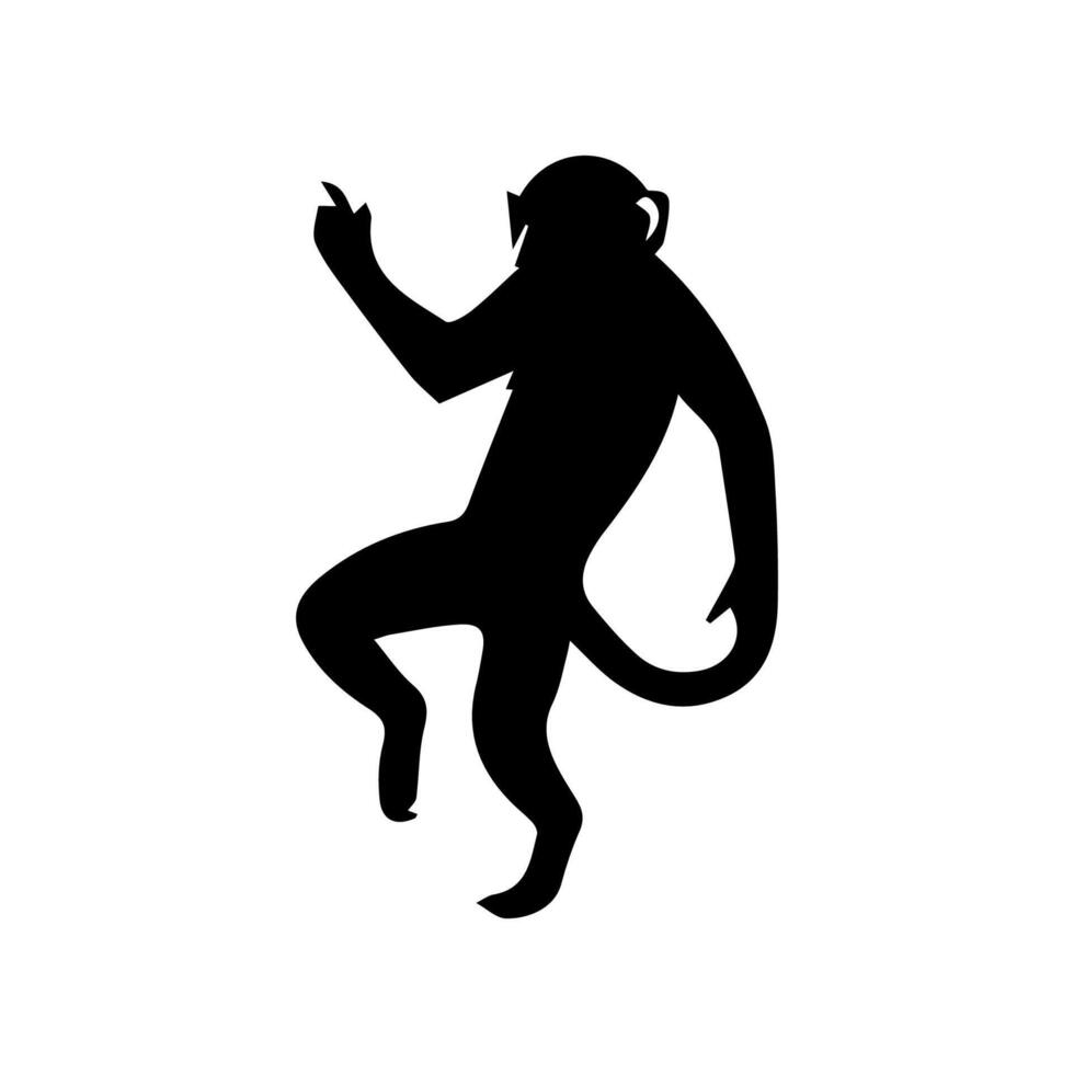 monkey silhouettes on a white background. Perfect for designs about animals, nature, wildlife, primates, monkeys, apes, jungle, rainforest, conservation, and education vector