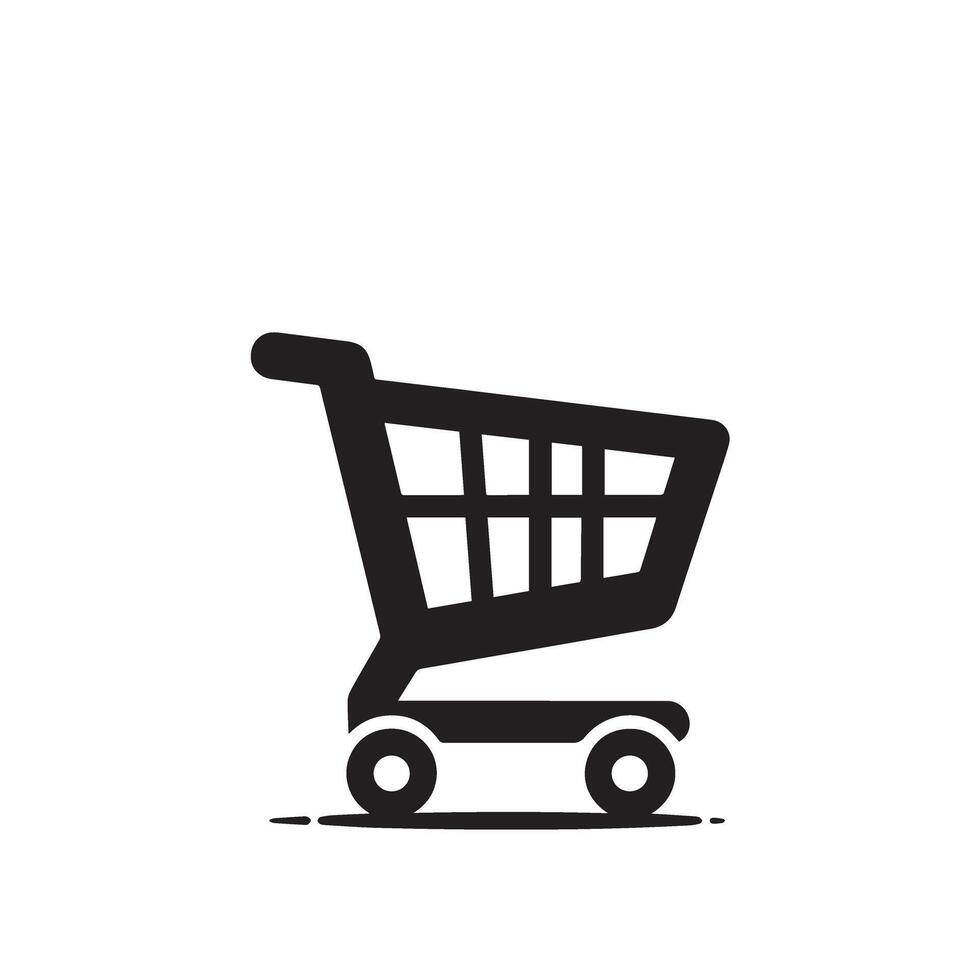 Shopping cart silhouette. shopping cart logo, shopping cart black icon. vector