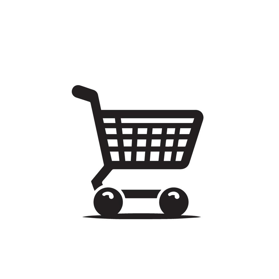 Shopping cart silhouette. shopping cart logo, shopping cart black icon. vector