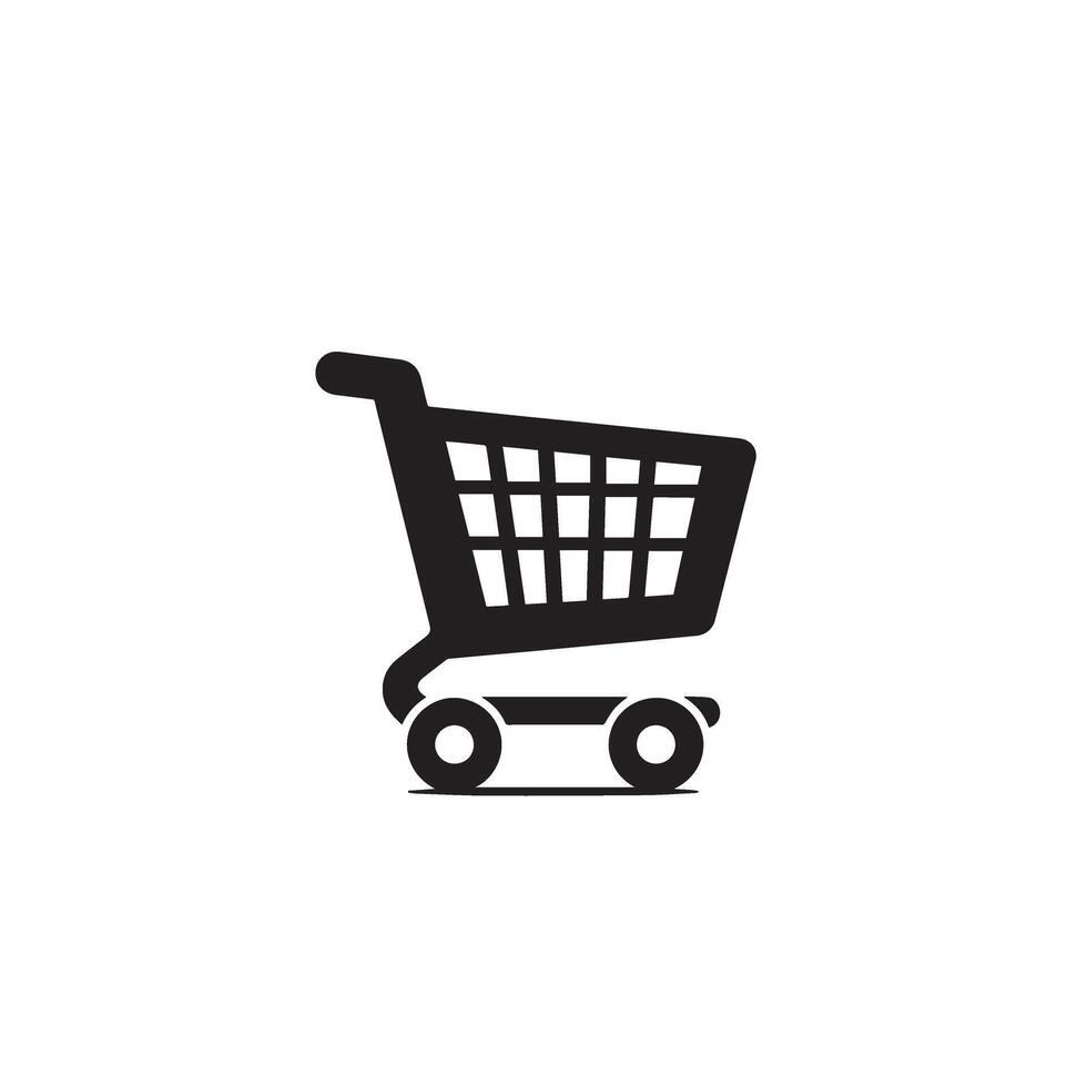 Shopping cart silhouette. shopping cart logo, shopping cart black icon. vector