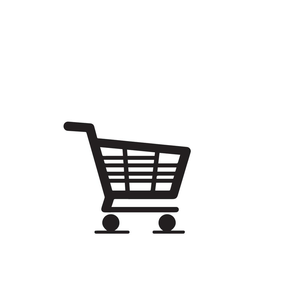 Shopping cart silhouette. shopping cart logo, shopping cart black icon. vector