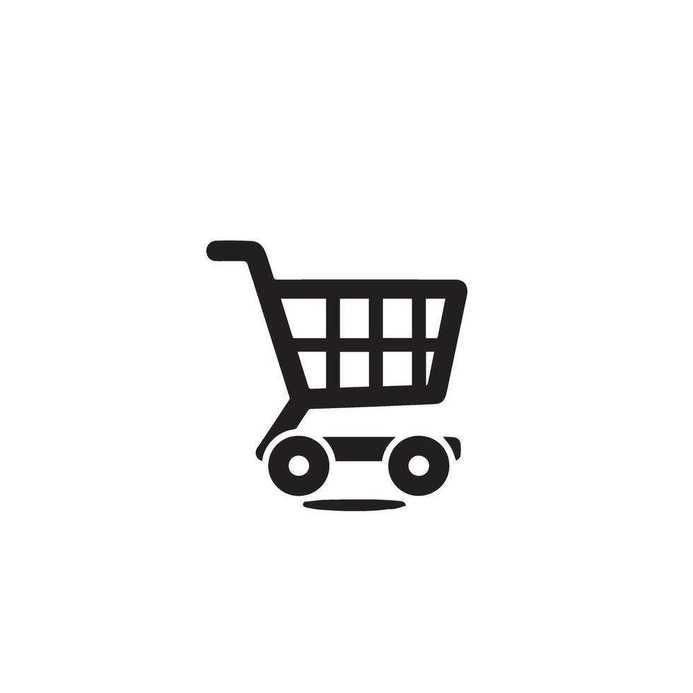 Shopping cart silhouette. shopping cart logo, shopping cart black icon. vector