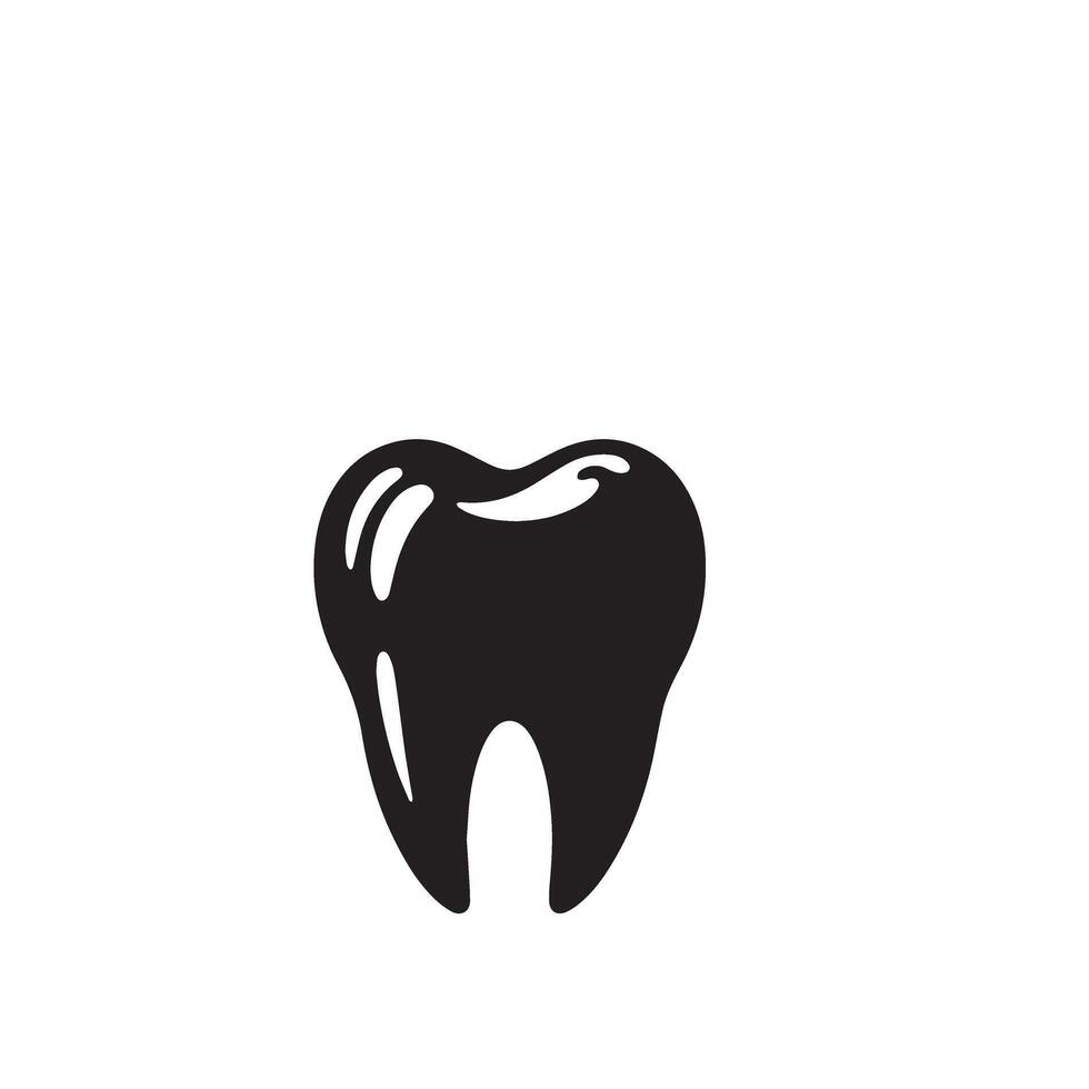 Tooth silhouette. Tooth logo, Tooth black icon vector