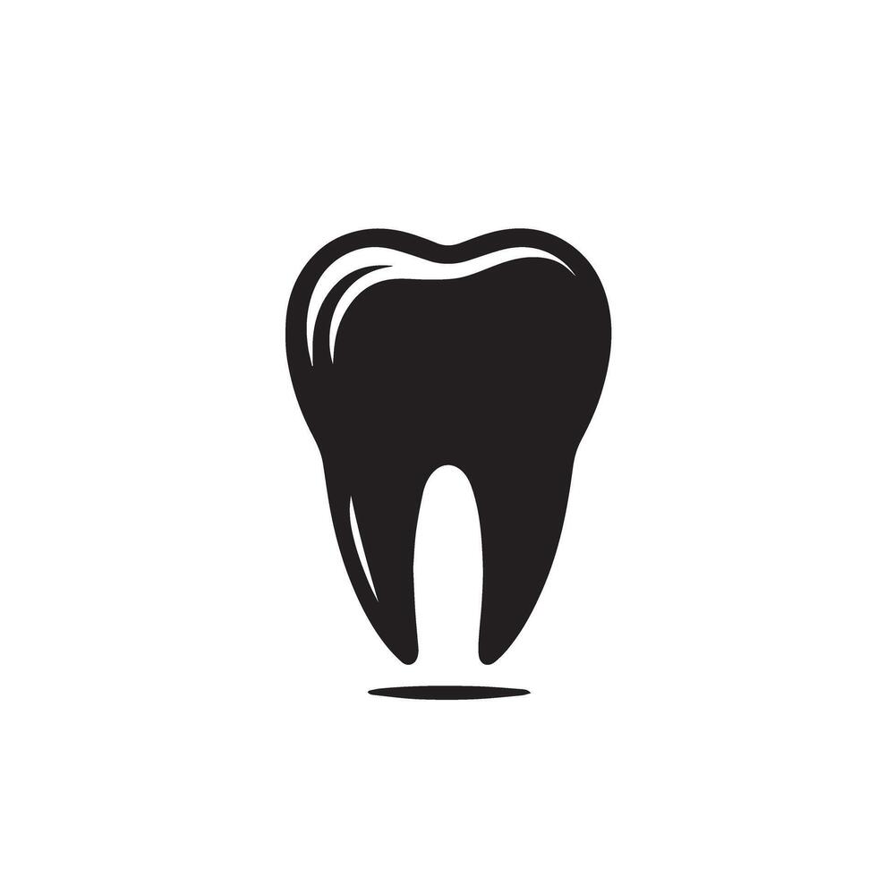Tooth silhouette. Tooth logo, Tooth black icon vector
