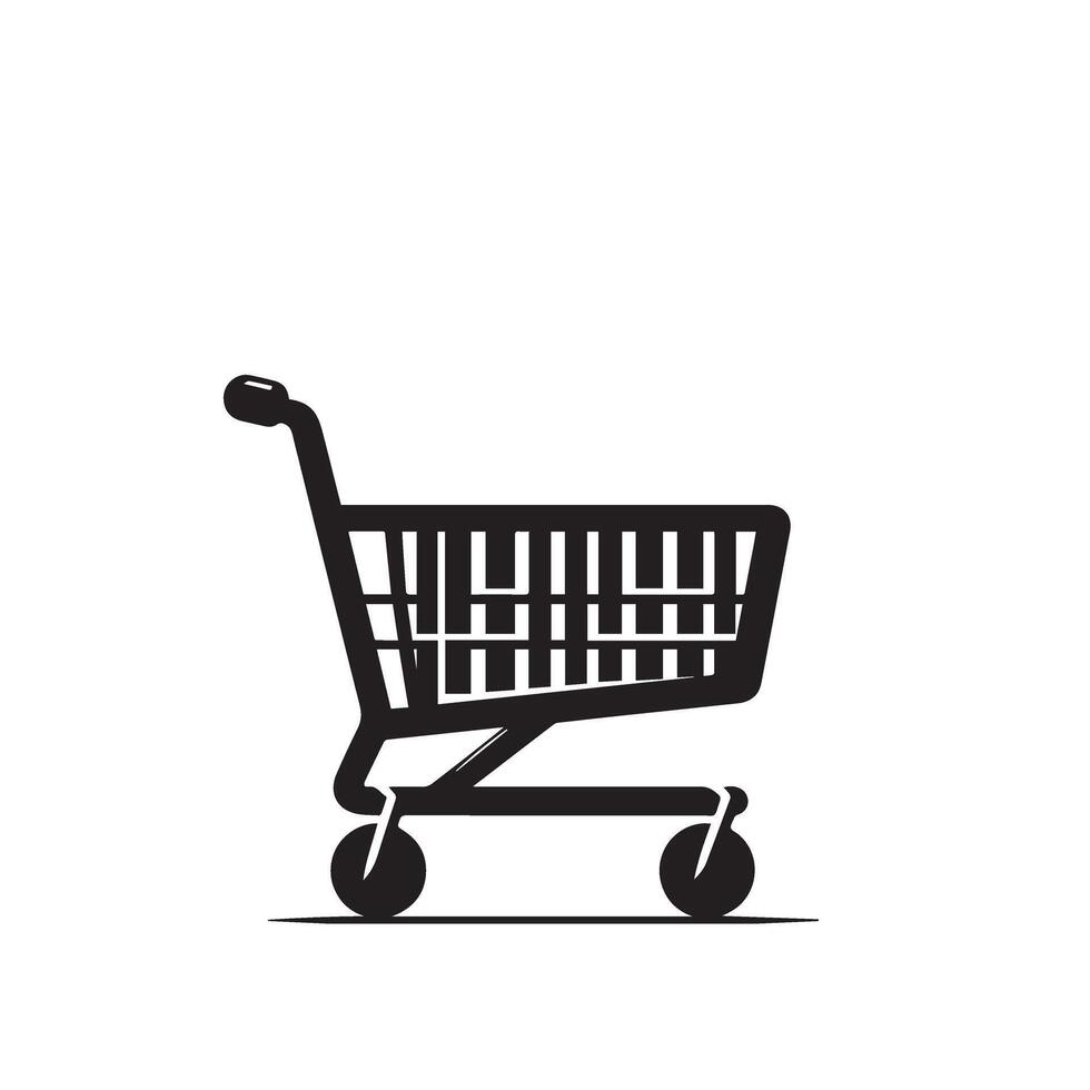 Shopping cart silhouette. shopping cart logo, shopping cart black icon. vector