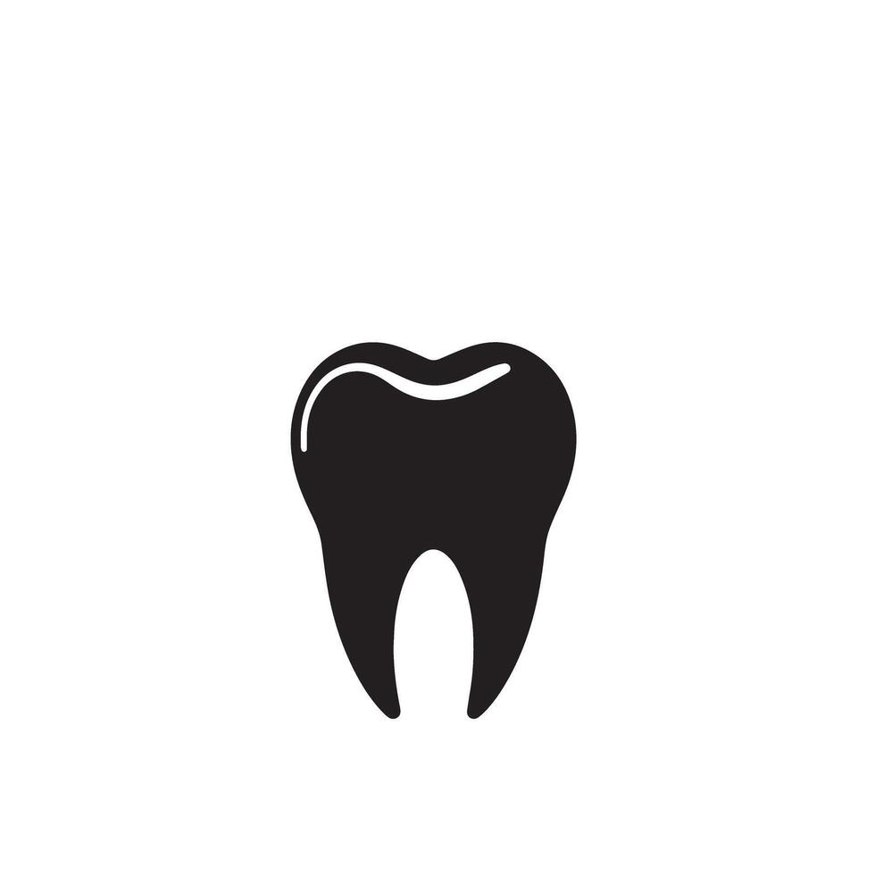 Tooth silhouette. Tooth logo, Tooth black icon vector