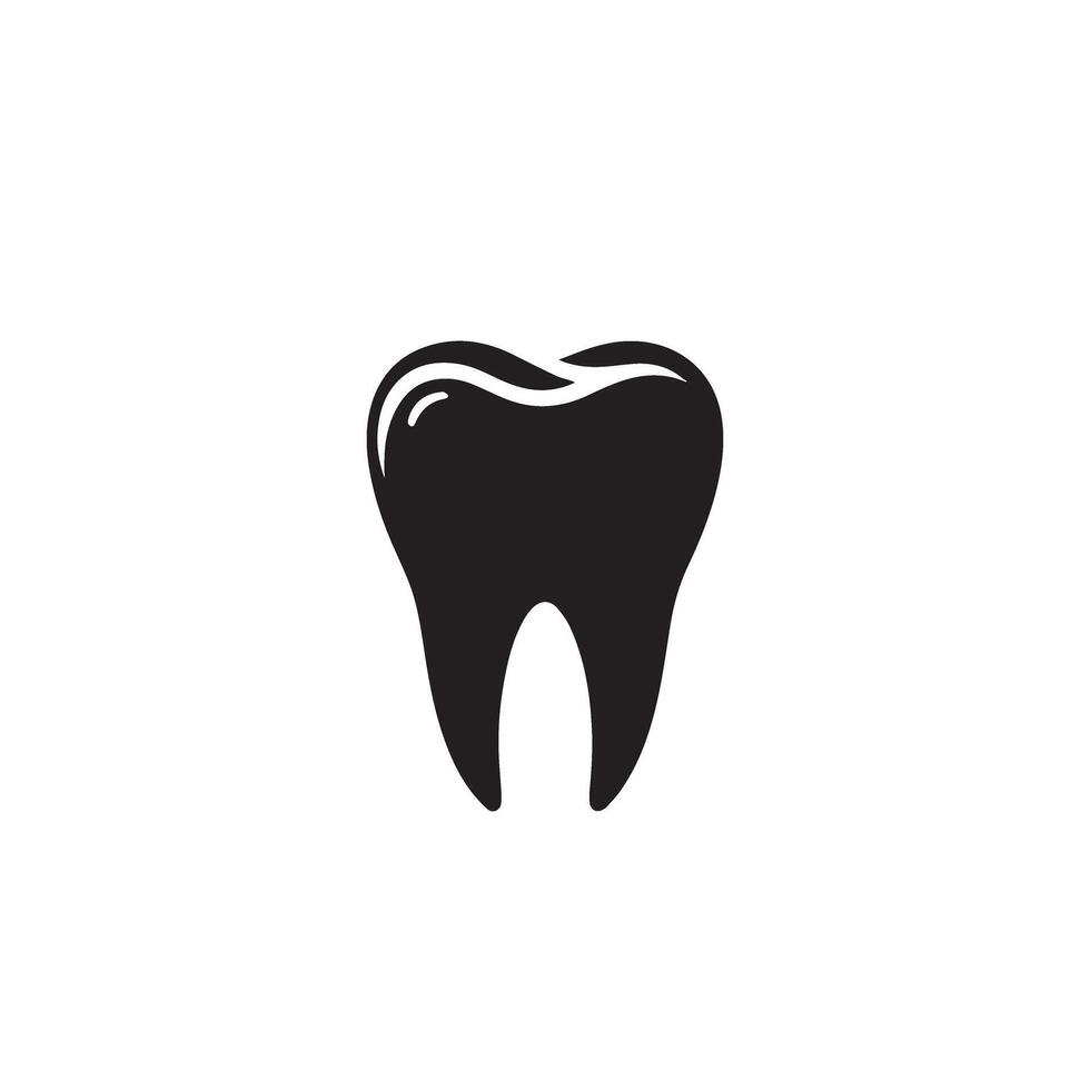 Tooth silhouette. Tooth logo, Tooth black icon vector