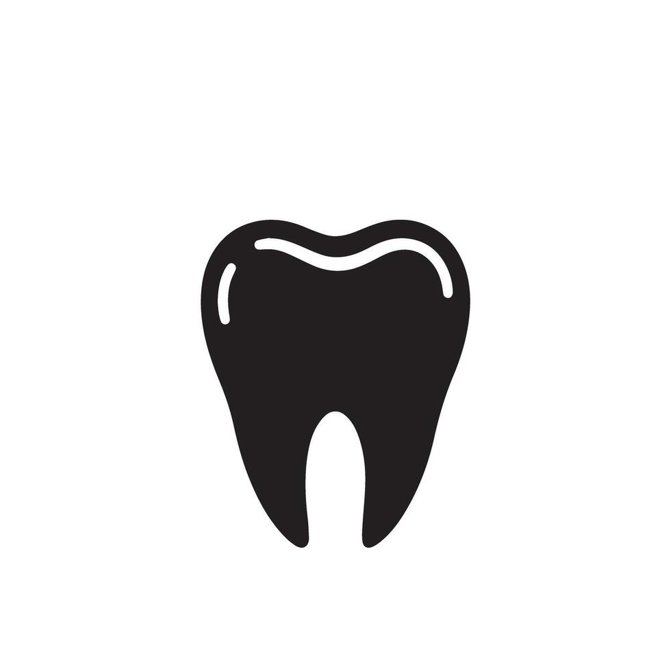Tooth silhouette. Tooth logo, Tooth black icon vector