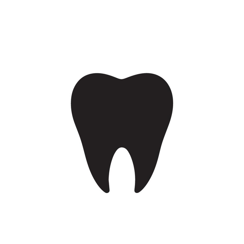 Tooth silhouette. Tooth logo, Tooth black icon vector