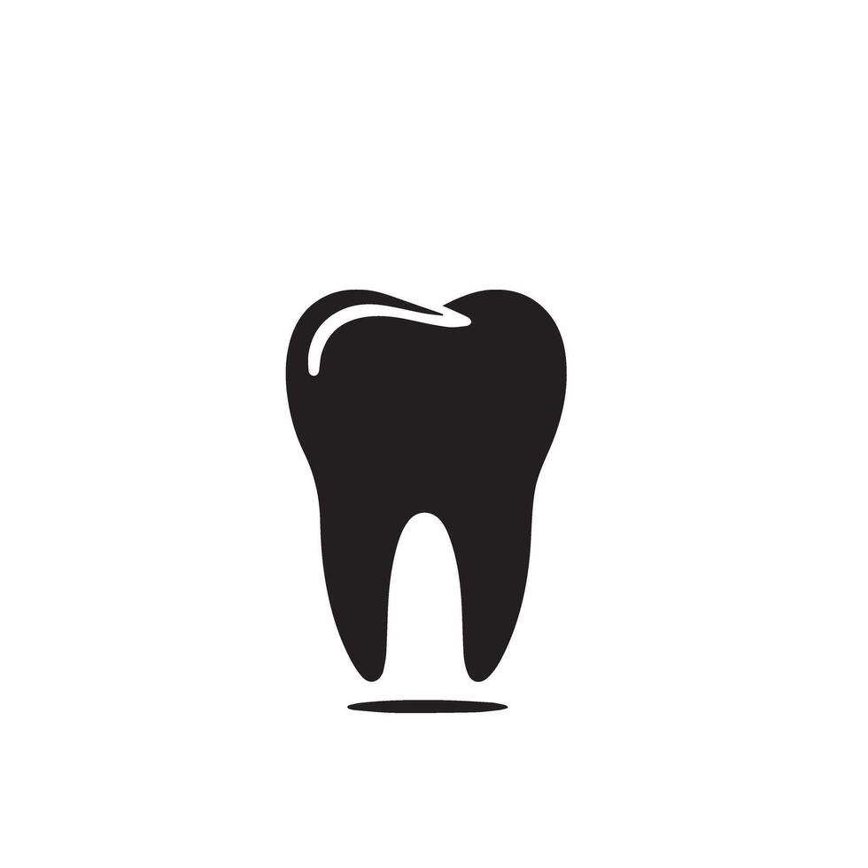 Tooth silhouette. Tooth logo, Tooth black icon vector