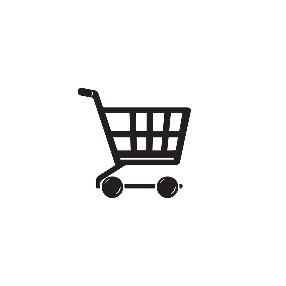 Shopping cart silhouette. shopping cart logo, shopping cart black icon. vector