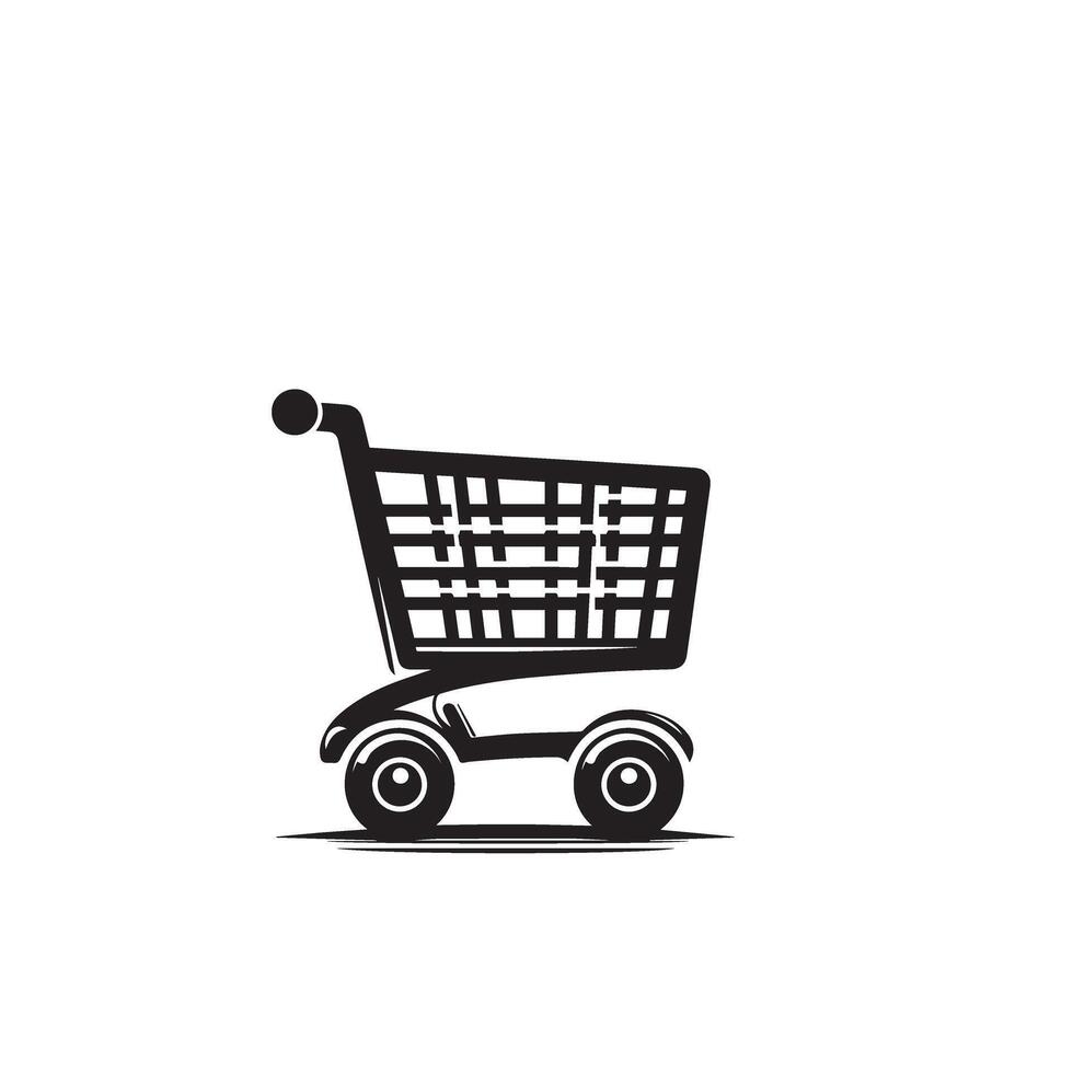 Shopping cart silhouette. shopping cart logo, shopping cart black icon. vector