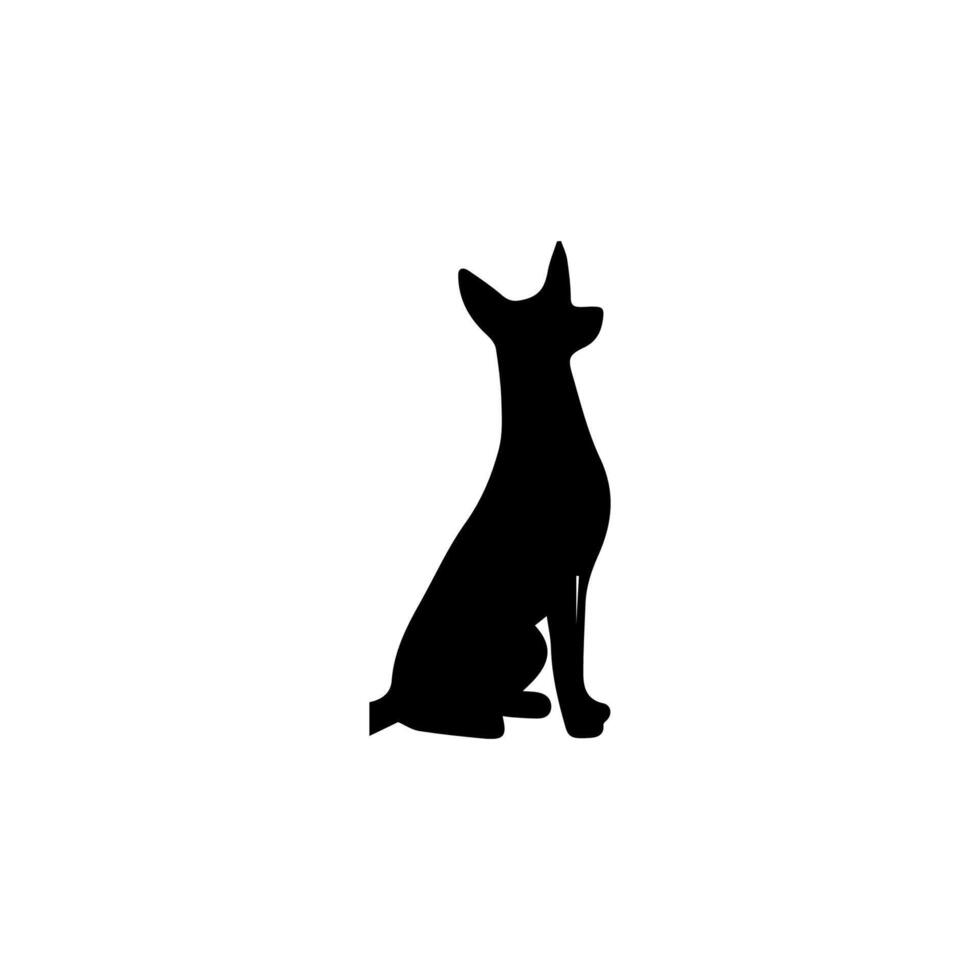 black dog on a white background vector