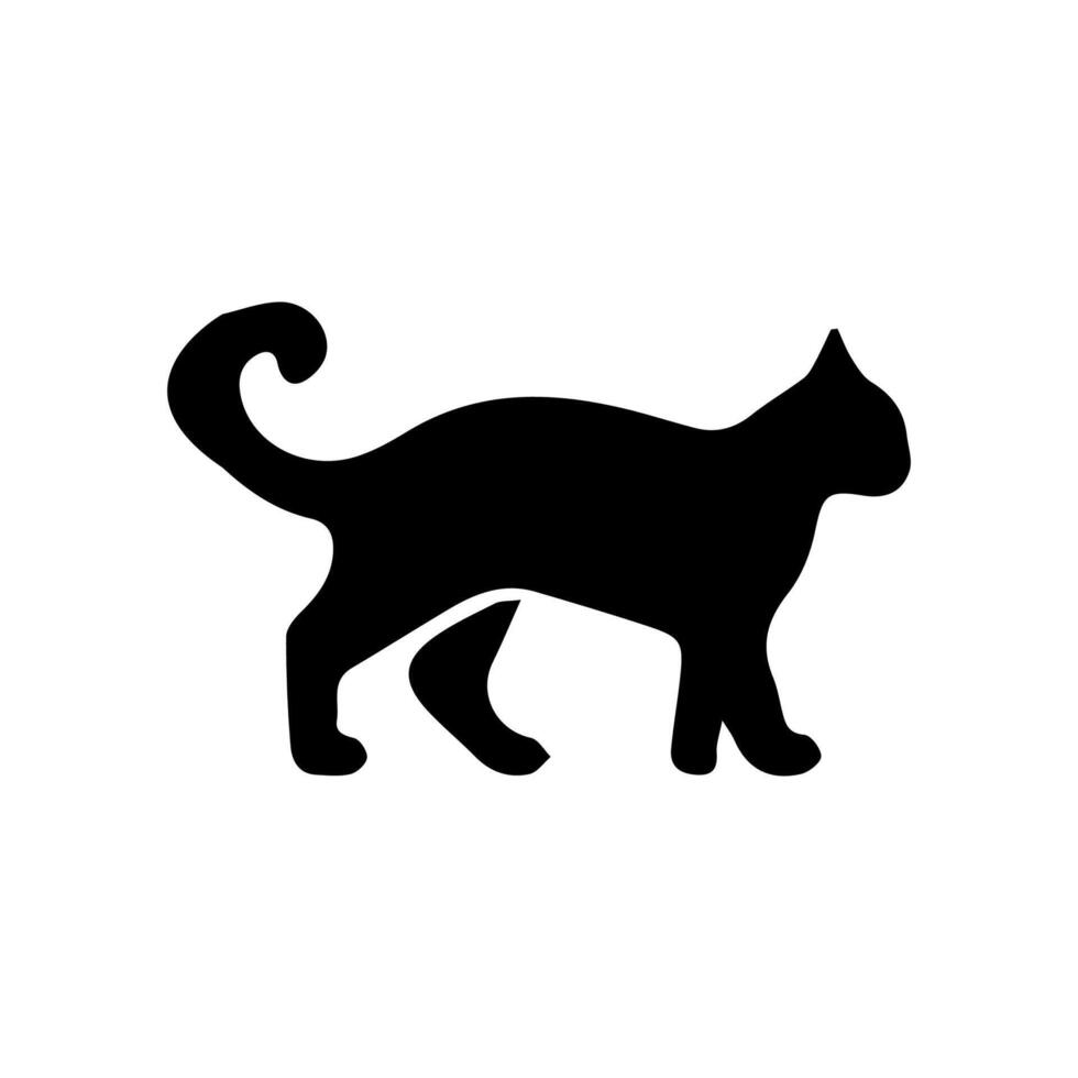 Cat silhouette Isolated On White Background vector
