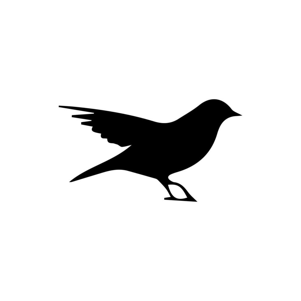 Bird Silhouette Isolated On White Background vector