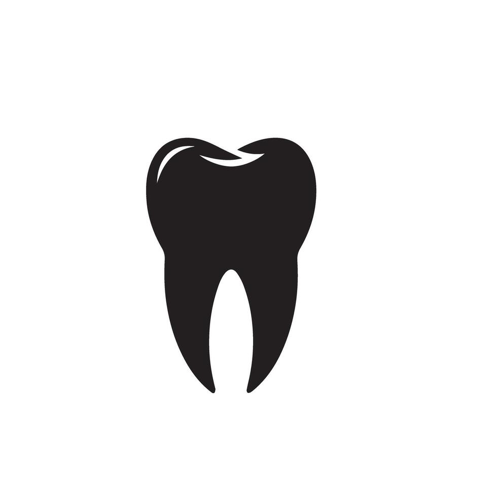 Tooth silhouette. Tooth logo, Tooth black icon vector