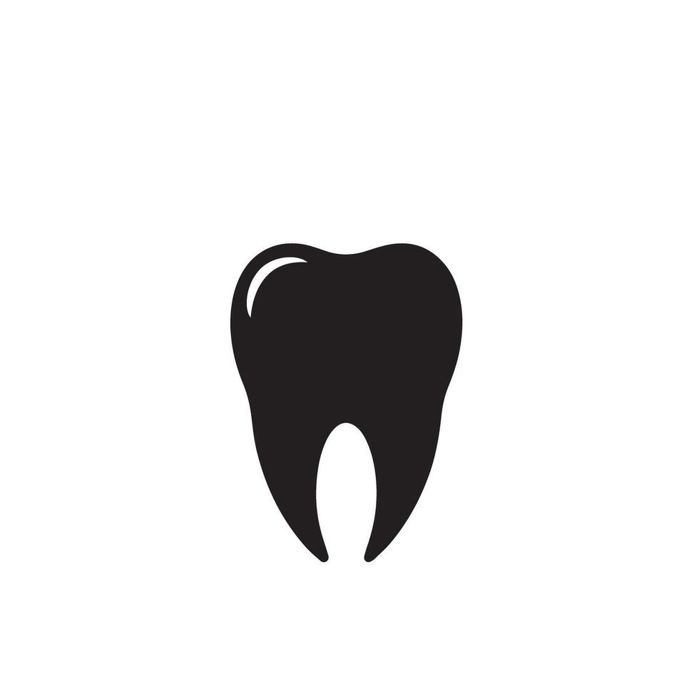 Tooth silhouette. Tooth logo, Tooth black icon vector