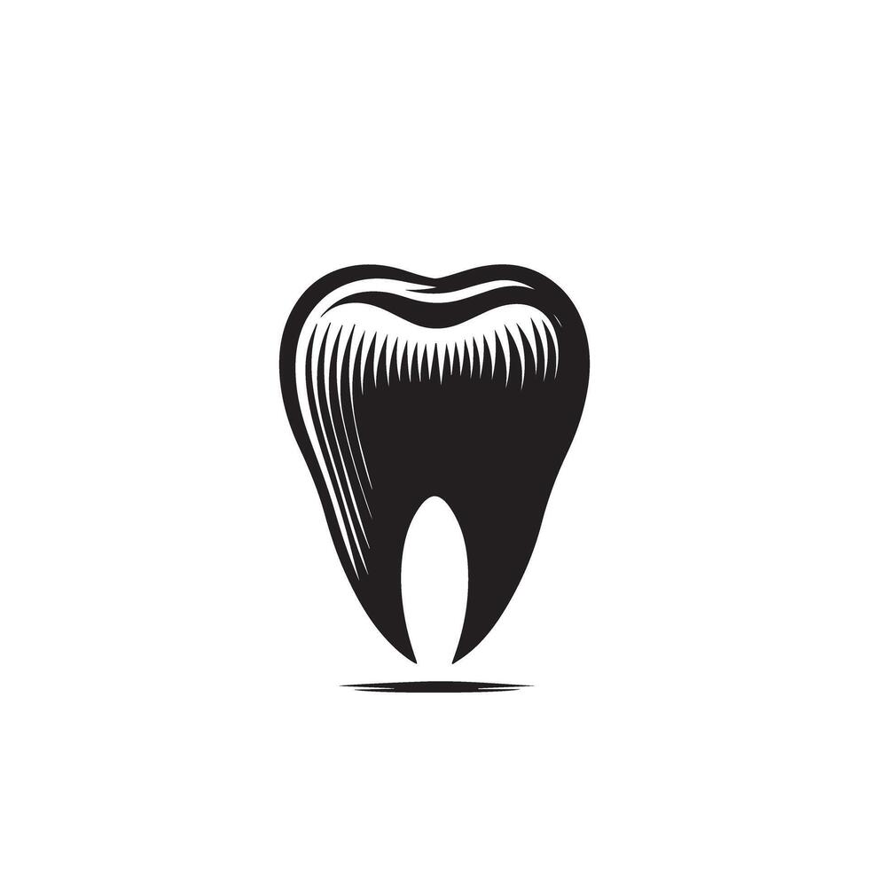 Tooth silhouette. Tooth logo, Tooth black icon vector