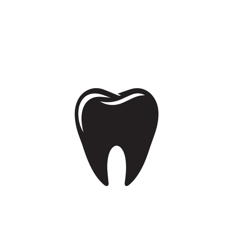 Tooth silhouette. Tooth logo, Tooth black icon vector
