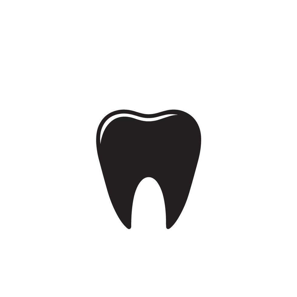 Tooth silhouette. Tooth logo, Tooth black icon vector