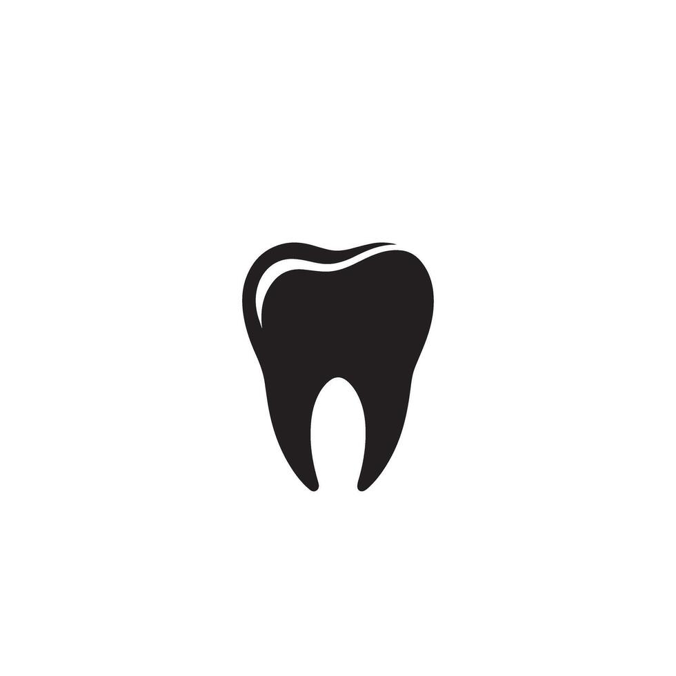 Tooth silhouette. Tooth logo, Tooth black icon vector