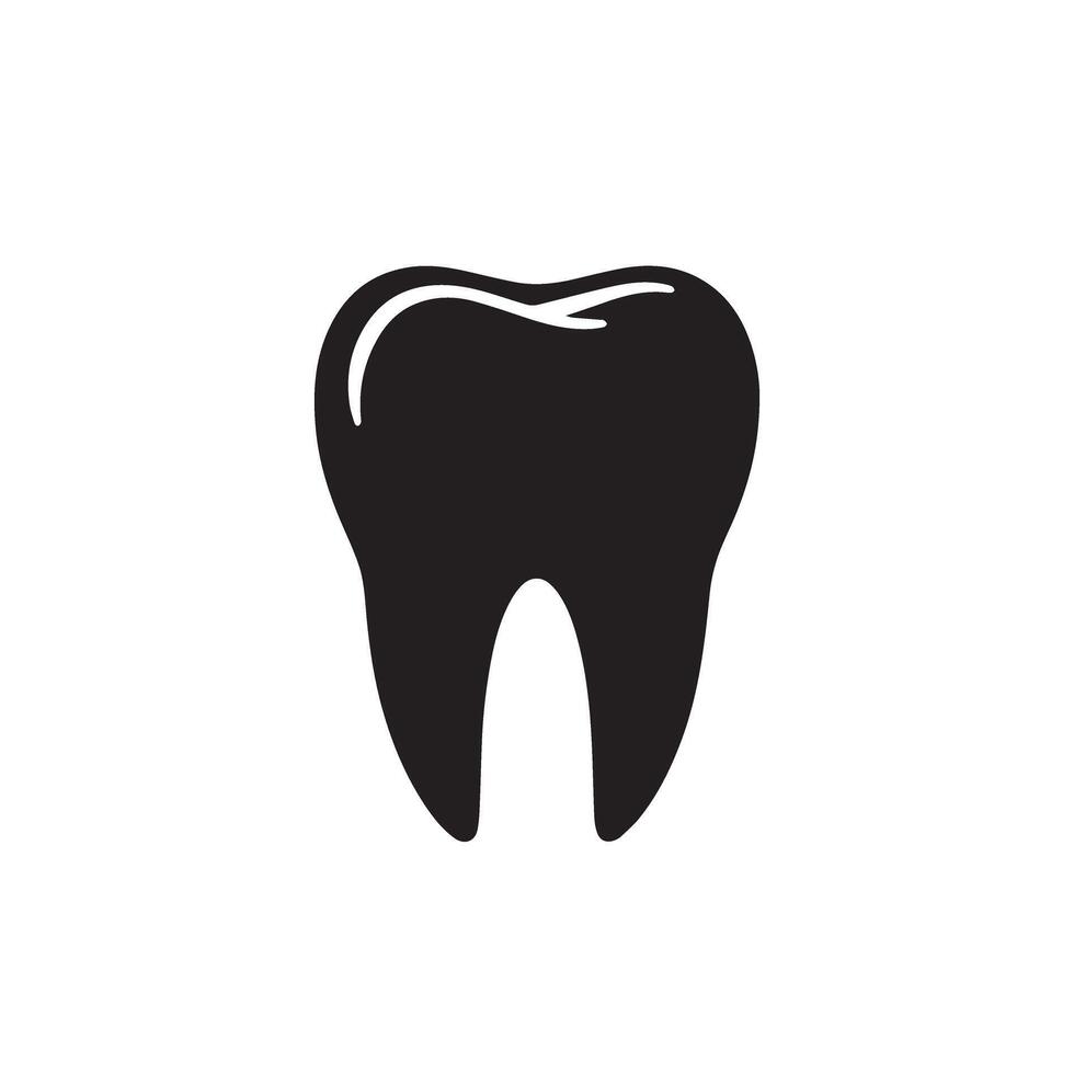 Tooth silhouette. Tooth logo, Tooth black icon vector