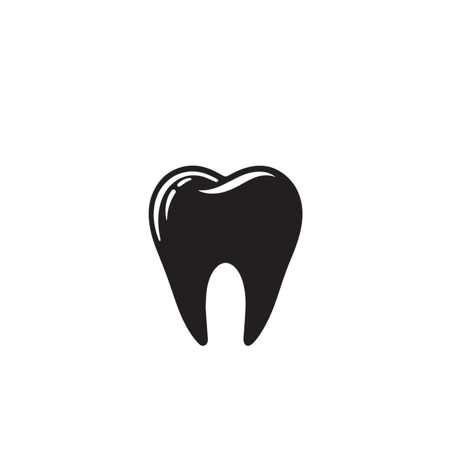 Tooth silhouette. Tooth logo, Tooth black icon vector